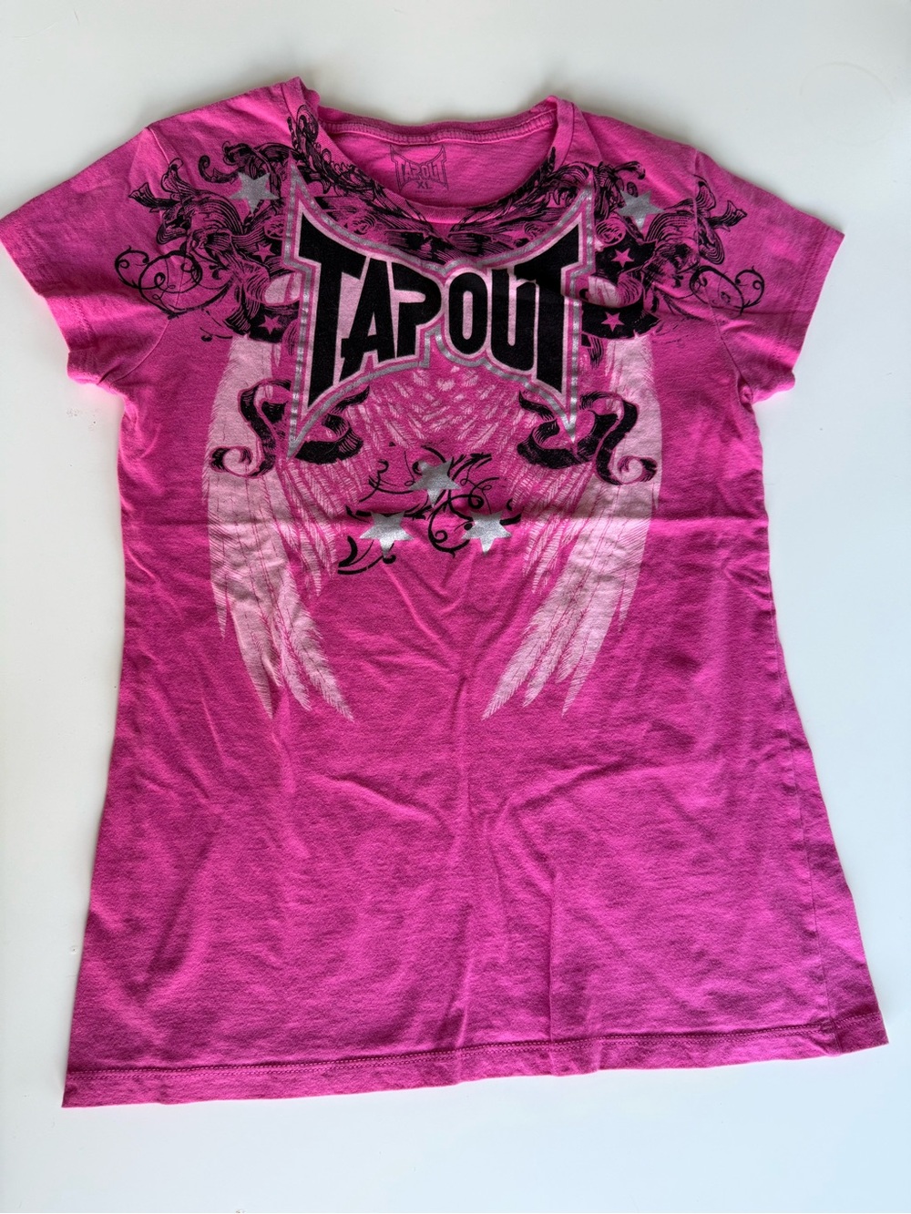 Y2K Tapout Hot Pink Graphic Baby Tee XL